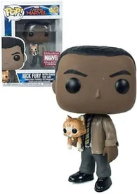 POP! Marvel #447: Captain Marvel - Nick Fury with Goose The Cat (Collector Corps Exclusive) (Funko POP!) Figure and Box w/ Protector