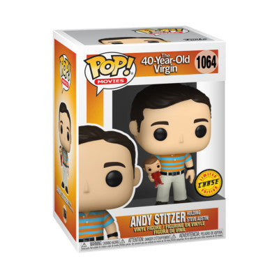 POP! Movies #1064: The 40 Year Old Virgin - Andy Stitzer Holding Steve Austin [Limited Edition Chase] (Funko POP!) Figure and Box w/ Protector