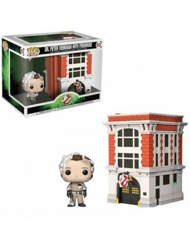 POP! Town #03: Ghostbusters - Dr. Peter Venkman with Firehouse (Funko POP!) Figure and Box