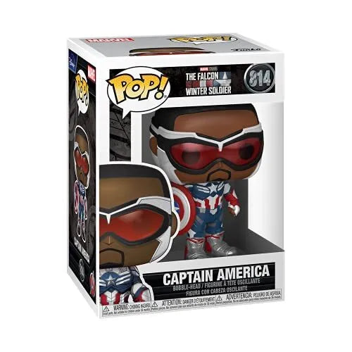 POP! Marvel Studios #814: The Falcon and The Winter Soldier - Captain America (Funko POP! Bobble-Head) Figure and Box w/ Protector