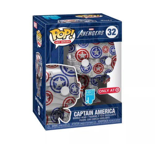 POP! Art Series #32: Marvel Avengers - Captain America (Target Exclusive) (Funko POP!) Figure and Box w/ Protector