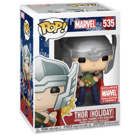 POP! Marvel #535: Thor (Holiday) (Collector Corps Exclusive) (Funko POP! Bobblehead) Figure and Box w/ Protector