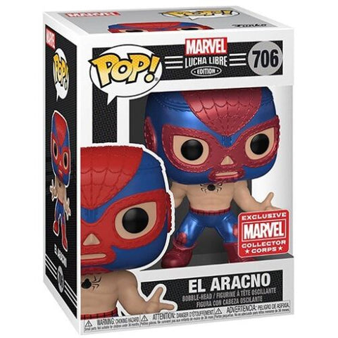 POP! Marvel #706: Lucha Libre Edition - El Aracno (Collector Corps Exclusive) (Funko POP! Bobble-Head) Figure and Box w/ Protector