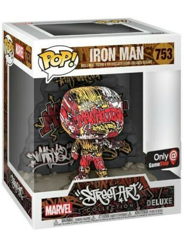 POP! Marvel #753: Deluxe Street Art Collection - Iron Man (GameStop Exclusive) (Funko POP!) Figure and Box