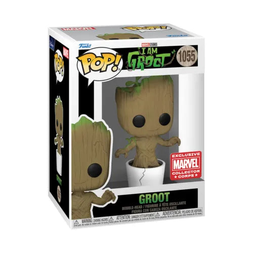 POP! Marvel Studios #1055: I Am Groot - Groot (Collector's Corps Exclusive) (Funko POP! Bobble-Head) Figure and Box w/ Protector