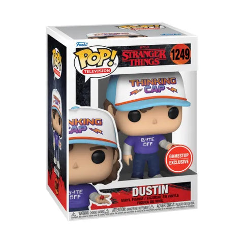 POP! Television #1249: Stranger Things - Dustin (Netflix) (GameStop Exclusive) (Funko POP!) Figure and Box w/ Protector