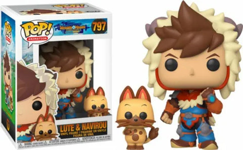 POP! Animation #797: Monster Hunter Stories - Lute & Navirou (Funko POP!) Figure and Box w/ Protector