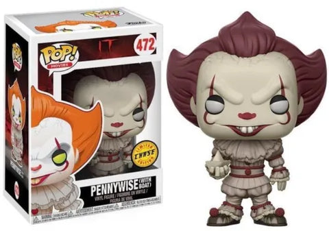 POP! Movies #472: IT - Pennywise with Boat (Limited Edition Chase) (Funko POP!) Figure and Box w/ Protector