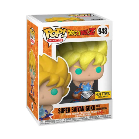 POP! Animation #948: Dragon Ball Z - Super Saiyan Goku with Kamehameha (Diamond Collection) (Hot Topic Exclusive) (Funko POP!) Figure and Box w/ Protector