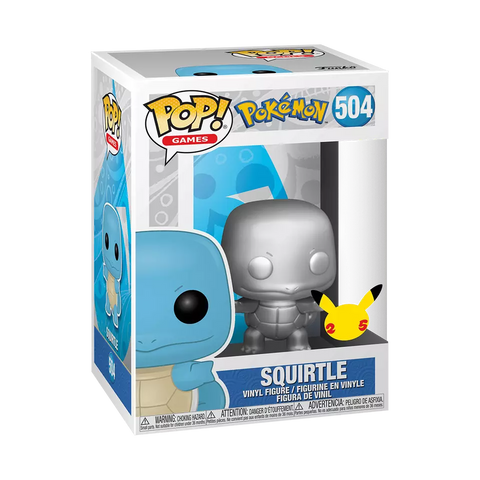 POP! Games #504: Pokémon - Squirtle (Silver Metallic) (Funko POP!) Figure and Box w/ Protector