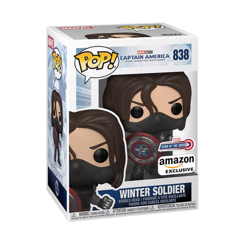 POP! Marvel Studios #838: Captain America - The Winter Soldier (Year of The Shield) (Amazon Exclusive) (Funko POP!) Figure and Box w/ Protector