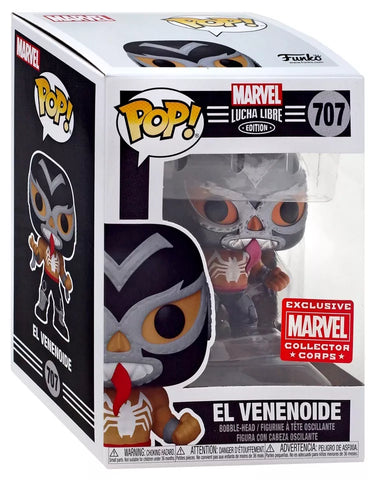 POP! Marvel #707: Lucha Libre Edition - El Venenoide (Collector Corps Exclusive) (Funko POP!) Figure and Box w/ Protector