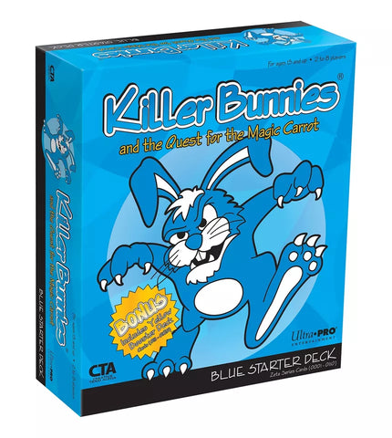 Killer Bunnies and the Quest for the Magic Carrot (Blue Starter Deck w/ Bonus Yellow Booster Deck) (Playroom Entertainment) New