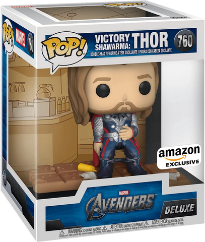 POP! Deluxe / Marvel #760: Avengers - Victory Shawarma - Thor (Amazon Exclusive) (Funko POP!) Figure and Box (Box Damage)