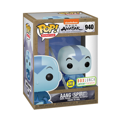 POP! Animation #940: Avatar The Last Airbender - Aang (Spirit) (Glows in the Dark) (Nickelodeon) (Box Lunch Earth Day Exclusive) (Funko POP!) Figure and Box w/ Protector