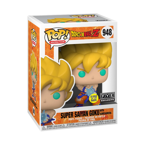 POP! Animation #948: Dragon Ball Z - Super Saiyan Goku with Kamehameha (Glows in the Dark) (FYE Exclusive) (Funko POP!) Figure and Box w/ Protector