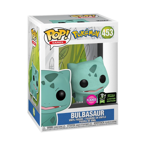 POP! Games #453: Pokemon - Bulbasaur (Flocked) (2020 Spring Convention Limited Edition Exclusive) (Funko POP!) Figure and Box w/ Protector