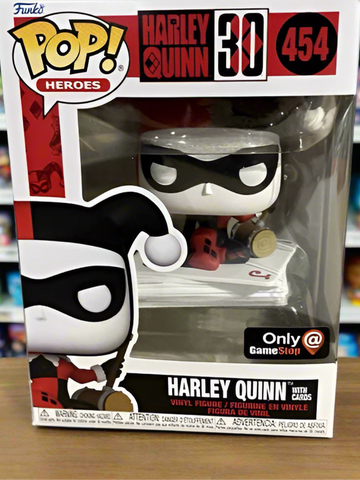POP! Heroes #545: Harley Quinn 30 - Harley Quinn with Cards (GameStop Exclusive) (Funko POP!) Figure and Box w/ Protector