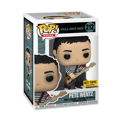 POP! Rocks #212: Fall Out Boy - Pete Wentz (Hot Topic Exclusive) (Funko POP!) Figure and Box w/ Protector (Box Damage)
