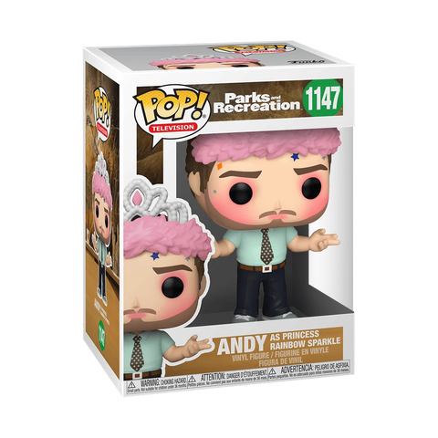POP! Television #1147: Parks and Recreation - Andy as Princess Rainbow Sparkle (Funko POP!) Figure and Box w/ Protector