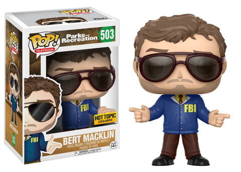 POP! Television #500: Parks and Recreation - Bert Macklin (Hot Topic Exclusive) (Funko POP!) Figure and Box w/ Protector