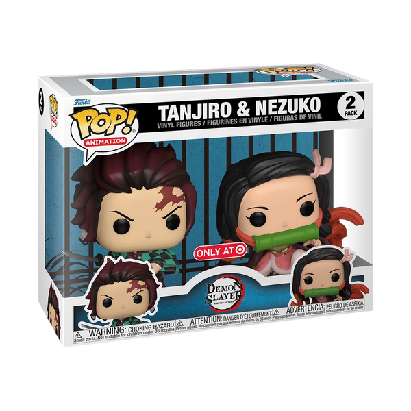 POP! Animation 2 Pack: Demon Slayer - Tanjiro & Nezuko [Target Exclusive] (Funko POP!) Figure and Box