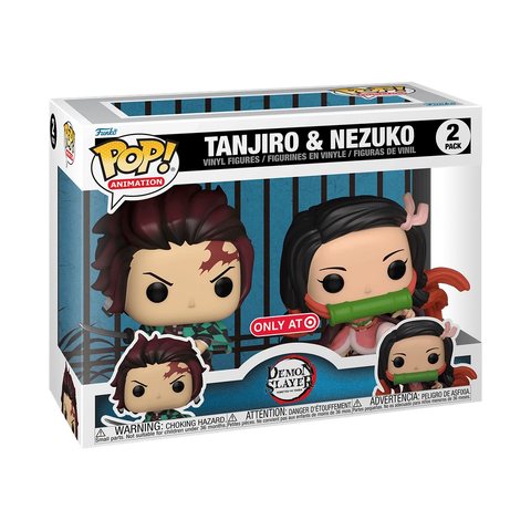 POP! Animation 2 Pack: Demon Slayer - Tanjiro & Nezuko [Target Exclusive] (Funko POP!) Figure and Box