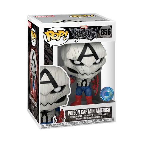 POP! Marvel #856: Venom - Poison Captain America [POP in a Box Exclusive] (Funko POP!) Figure and Box w/ Protector
