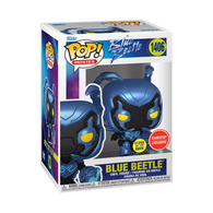 POP! Movies #1406: Blue Beetle (Glows in the Dark) (GameStop Exclusive) (Funko POP!) Figure and Box w/ Protector