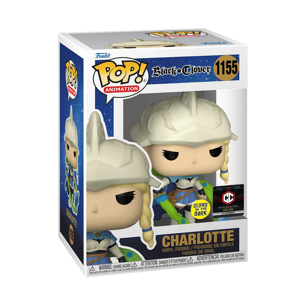 POP! Animation #1155: Black Clover - Charlotte [Glows in the Dark] [Chalice Collectibles Exclusive] (Funko POP!) Figure and Box w/ Protector