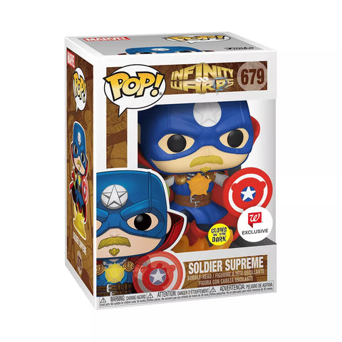 POP! Marvel #679: Infinity Warps - Soldier Supreme (Glows in the Dark) (Wal-Greens Exclusive) (Funko POP!) Figure and Box w/ Protector