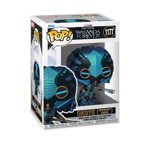 POP! Marvel Studios #1177: Black Panther Wakanda Forever - Okoye (Midnight Angel) (Funko POP!) Figure and Box w/ Protector