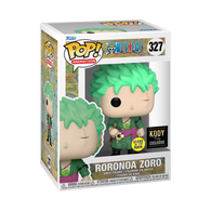 POP! Animation #327: One Piece - Roronoa Zoro (Glows in the Dark) (Kody Trading Exclusive) (Funko POP!) Figure and Box w/ Protector