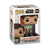 POP! Star Wars #461: The Mandalorian with Grogu (Funko POP!) Figure Loose in Box w/ Protector (Missing Plastic Insert)