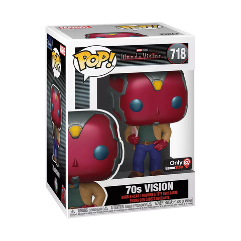 POP! Marvel Studios #718: Wanda Vision - Vision 70s (GameStop Exclusive) (Funko POP!) Figure and Box w/ Protector