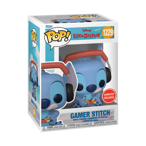 POP! Disney #1229: Lilo & Stitch - Gamer Stitch (GameStop Exclusive) (Funko POP!) Figure and Box w/ Protector