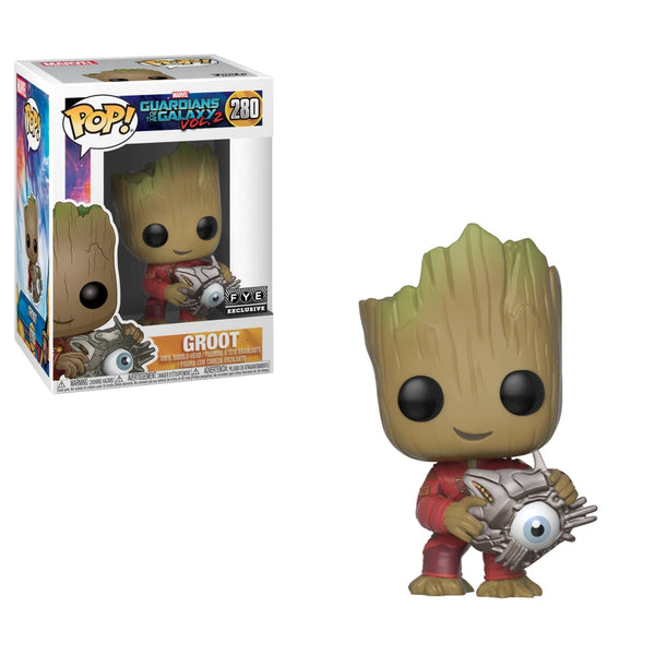 POP! Marvel #280: Guardians of The Galaxy Vol. 2 - Groot [FYE Exclusive] (Funko POP!) Figure and Box w/ Protector