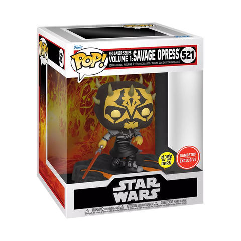 POP! Star Wars #521: Red Saber Series Volume 1 - Savage Opress (Glows in the Dark) (GameStop Exclusive) (Funko POP!) Figure and Box