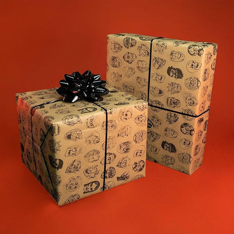 Vintage Monster Masks Wrapping Paper (Trick or Treat Studios) NEW