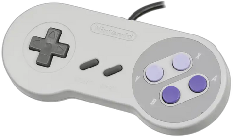 Wired Controller - Official - Grey (Model: SNS-102) (Super Nintendo) Pre-Owned