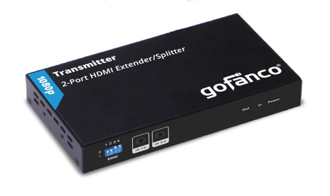 2-Port HDMI Extender/Splitter over Cat5e/6 - 50M/165ft [upto 1080p] (GF-HDExt2P-Pro1845) (gofanco)  Pre-owned: Transmitter w/ AC Adapter ONLY (Receivers NOT Included)