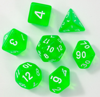7- Piece Dice Set - Clear Green [Tabletop RPG] (TTX) NEW
