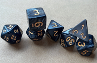 7- Piece Dice Set - Cirrus Swirl Black [Tabletop RPG] (TTX) NEW