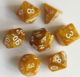 7- Piece Dice Set - Cirrus Swirl Yellow [Tabletop RPG] (TTX) NEW