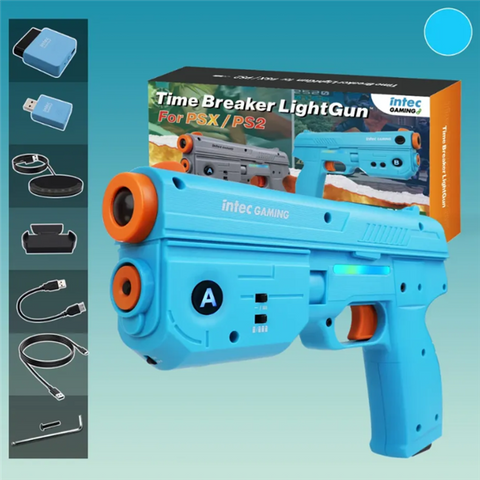 Time Breaker LightGun - Blue (Intel Gaming) (Playstation 1 & 2) NEW (◕‿‿◕｡) No Discounts