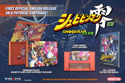 Schibibinman Zero - Shockman Zero (retro-bit) (Masaya Games) (Super Nintendo) NEW (◕‿‿◕｡)