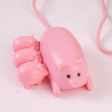 Pink Mom Pig USB 2.0 Hub with 3 Piglet Decoration Lids (General Electronics) NEW