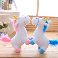 2 Cartoon Kawaii Unicorns (Blue/Pink) (Size: 12in) (Plushie) NEW