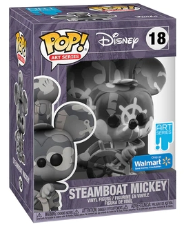 Funko POP! Art Series #18: Disney - Steamboat Mickey (Wal-Mart Exclusive) (Funko POP!) Figure and Box w/ Hardcase Protector
