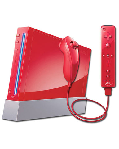 System - Red / GameCube Compatible (Nintendo Wii) Pre-Owned w/ Hookups and 3rd Party Wii Motion Plus Controller (Color may vary)